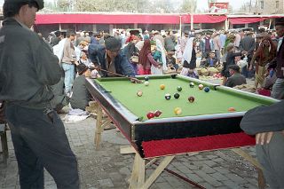 58 Kashgar Sunday Market 1993 Playing Pool In Fruit And Vegetable Market